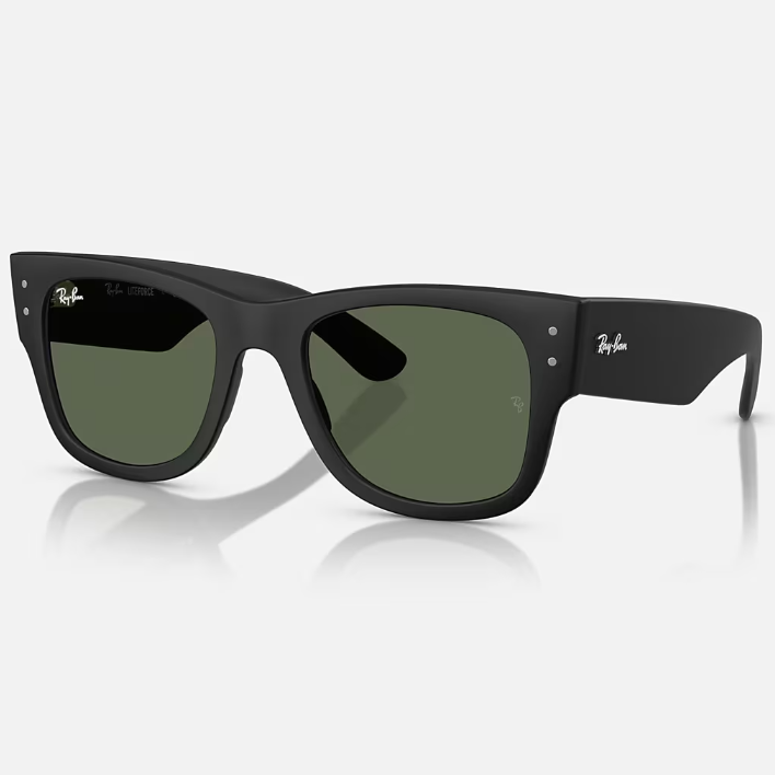 Ray Ban Men Square Frame Shiny Matte Sand Black Sunglasses