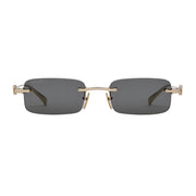 Gucci Men Rectangular Frameless  Gold Sunglasses