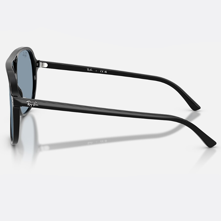 Ray Ban Men Square Frame Shiny Matte Black Sunglasses
