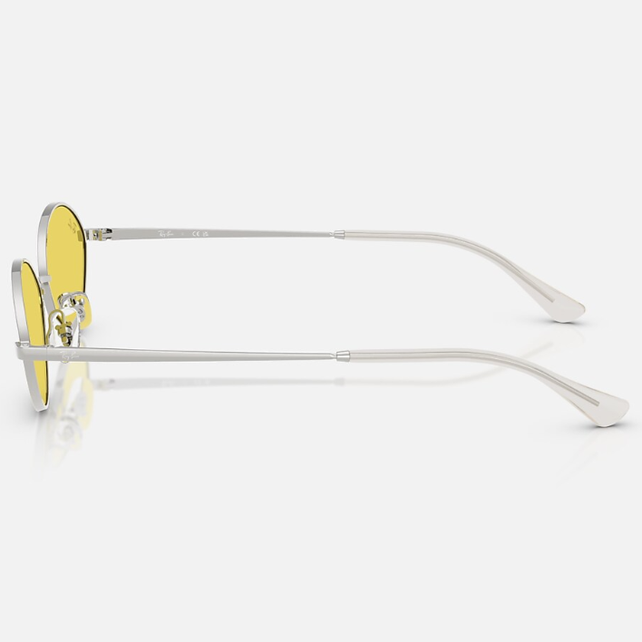 Ray Ban Men Oval Frame Shiny Royal Silver Sunglasses