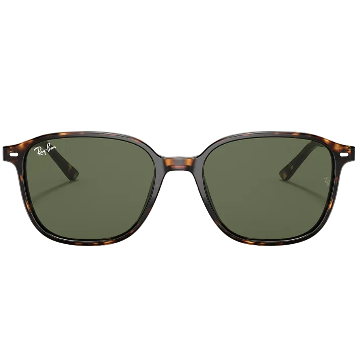 Ray Ban Men Square Frame Shiny Polished Tortoise Sunglasses