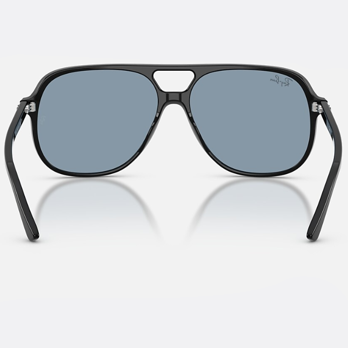 Ray Ban Men Square Frame Shiny Matte Black Sunglasses