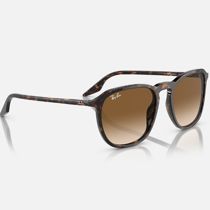 Ray Ban Men Square Frame Shiny Polished Dark Havana Sunglasse