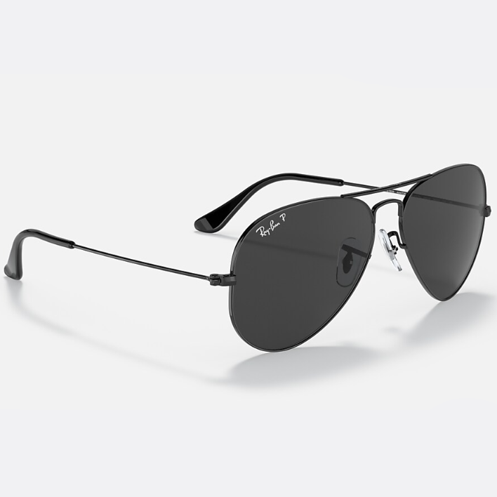 Ray Ban Women Pilot Frame Shiny Deep Black Sunglasses