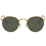 Ray Ban Men Round Frame Shiny Polished Gold Sunglasse