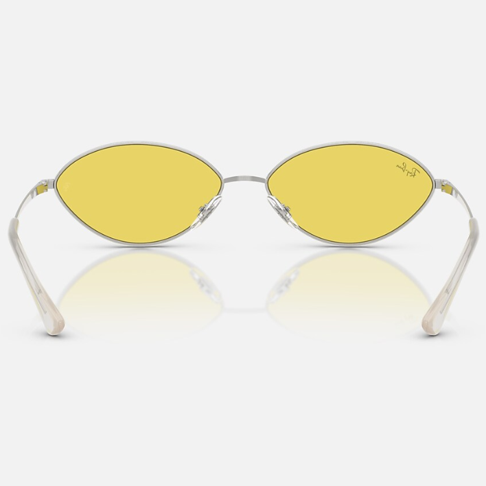 Ray Ban Men Oval Frame Shiny Royal Silver Sunglasses