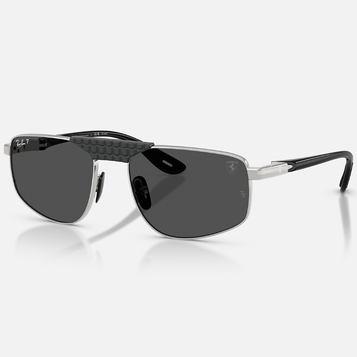 Ray Ban Men Irregular Frame Shiny Old Silver Sunglasses