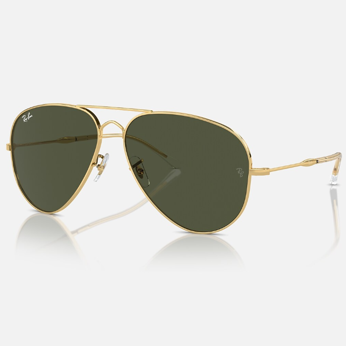 Ray Ban Women Pilot Frame Shiny Dusty Gold Sunglasses