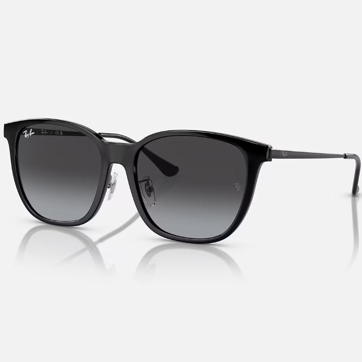 Ray Ban Men Square Frame Obsdiian Black Sunglasses