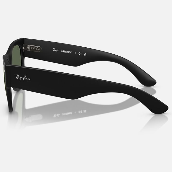 Ray Ban Men Square Frame Shiny Matte Sand Black Sunglasses