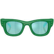 Ray Ban Men Square Frame Polished Green Sunglasses