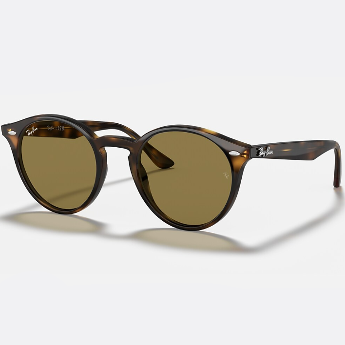 Ray Ban Men Round Frame Polished Light Havana Sunglasses