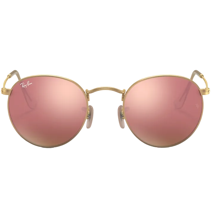 Ray Ban Men Round Frame Matte Gold Sunglasses