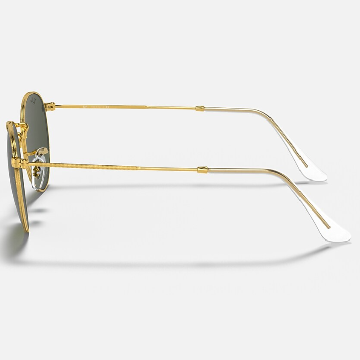 Ray Ban Men Round Frame Shiny Polished Gold Sunglasse