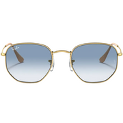 Ray Ban Men Irregular Frame Shiny Dusty Gold Sunglasses