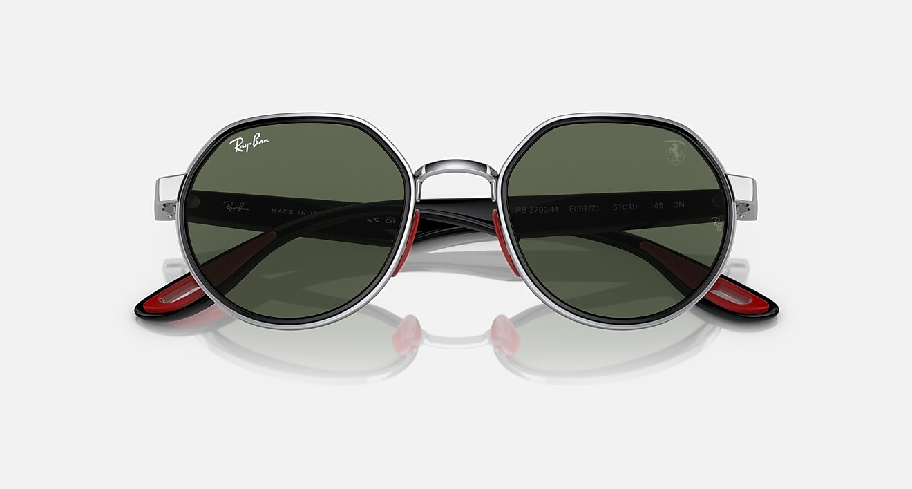 Ray Ban Men Irregular Frame Shiny Royal Silver Sunglasses
