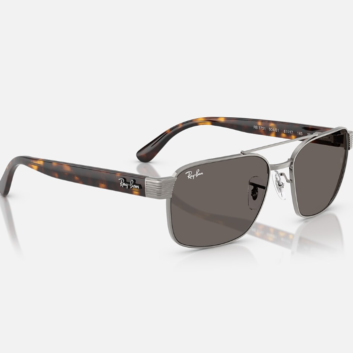 Ray Ban Men Square Frame Dusty Gunmetal Sunglasses