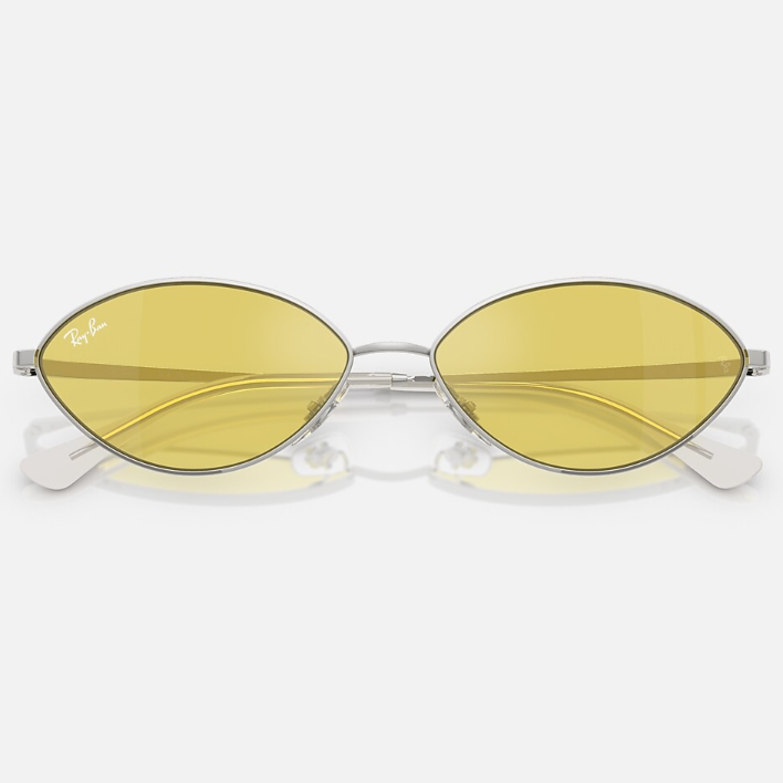Ray Ban Men Oval Frame Shiny Royal Silver Sunglasses