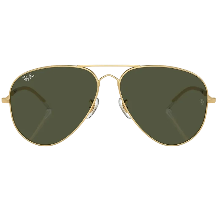 Ray Ban Women Pilot Frame Shiny Dusty Gold Sunglasses