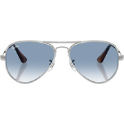 Ray Ban Men Pilot Frame Polished Silver Sunglasses
