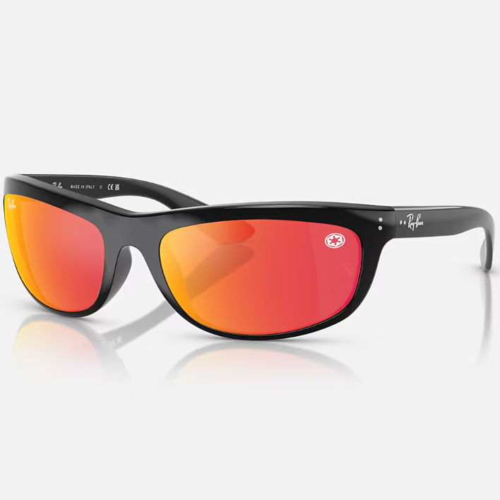 Ray Ban Men Rectangle Frame Crow Black Sunglasses