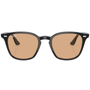 Ray Ban Men Square Frame Shiny Coal Black Sunglasses