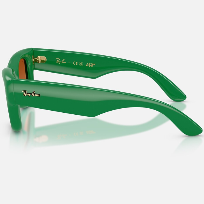 Ray Ban Men Square Frame Polished Green Sunglasses