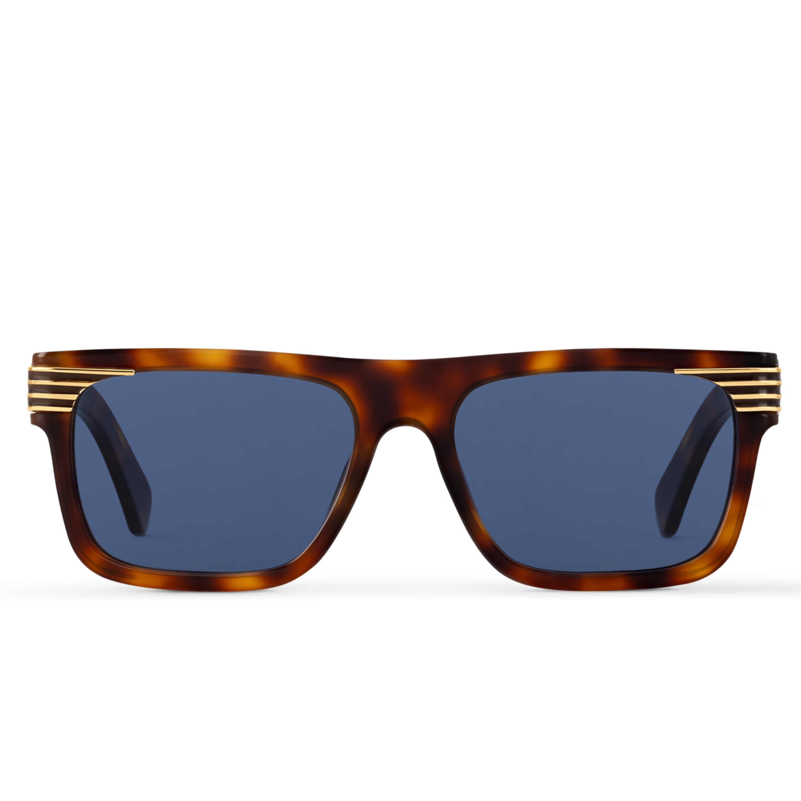 Louis Vuitton Men Sqaure Frame Chocolate Tortoise Sunglasses