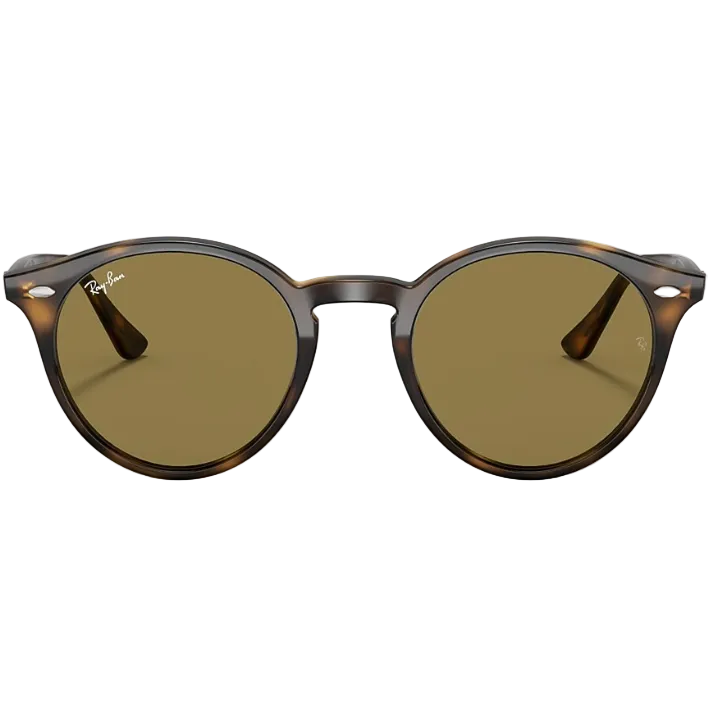 Ray Ban Men Round Frame Polished Light Havana Sunglasses
