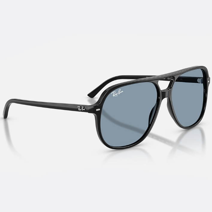 Ray Ban Men Square Frame Shiny Matte Black Sunglasses