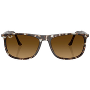 Ray Ban Men Rectangle Frame Polished Havana Yellow Turtle Sunglasses
