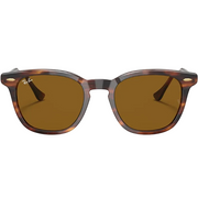 Ray Ban Men Square Frame Polished Striped Havana Sunglasses