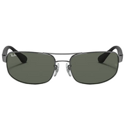 Ray Ban Men Rectangle Frame Polished Gunmetal Sunglasses