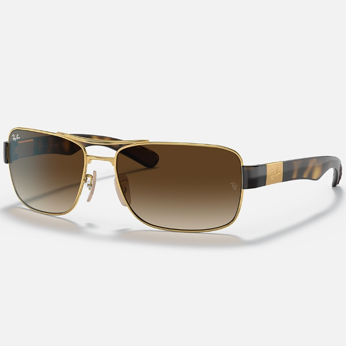 Ray Ban Men Square Frame Glitter Gold Sunglasses