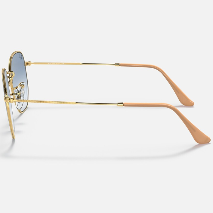 Ray Ban Men Irregular Frame Shiny Dusty Gold Sunglasses