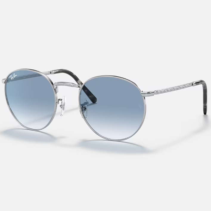 Ray Ban Men Phantos Frame Polished Shiny Silver Sunglasses