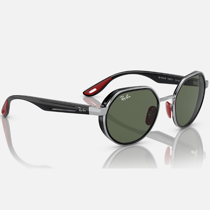 Ray Ban Men Irregular Frame Shiny Royal Silver Sunglasses