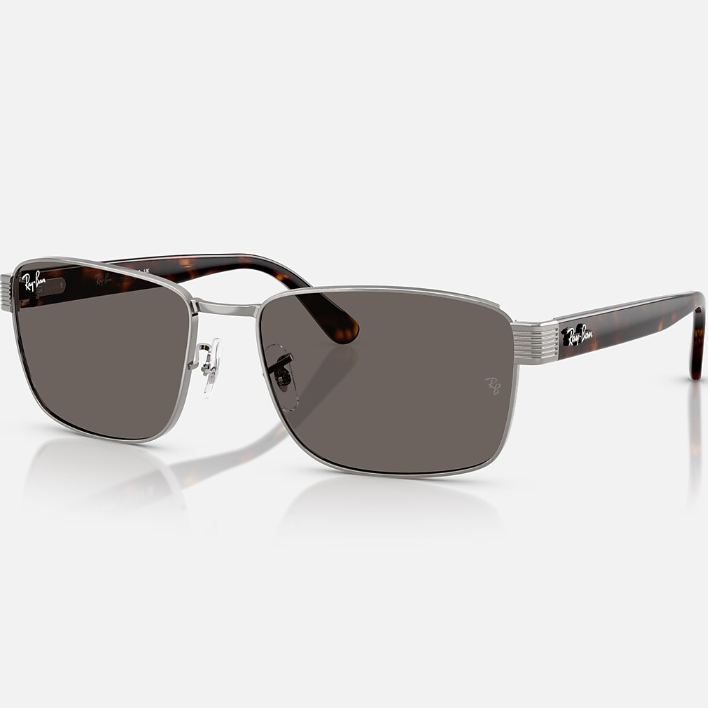 Ray Ban Men Pilot Frame Shiny Deep Gunmetal Sunglasses