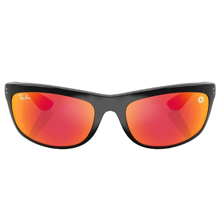 Ray Ban Men Rectangle Frame Crow Black Sunglasses