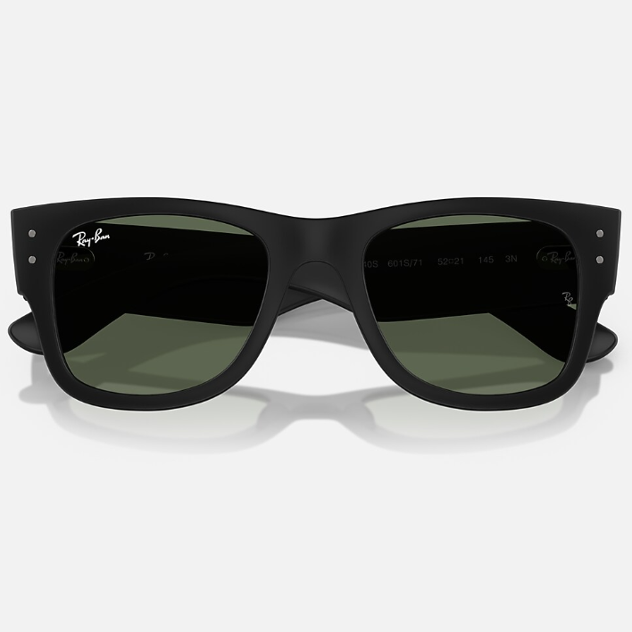 Ray Ban Men Square Frame Shiny Matte Sand Black Sunglasses