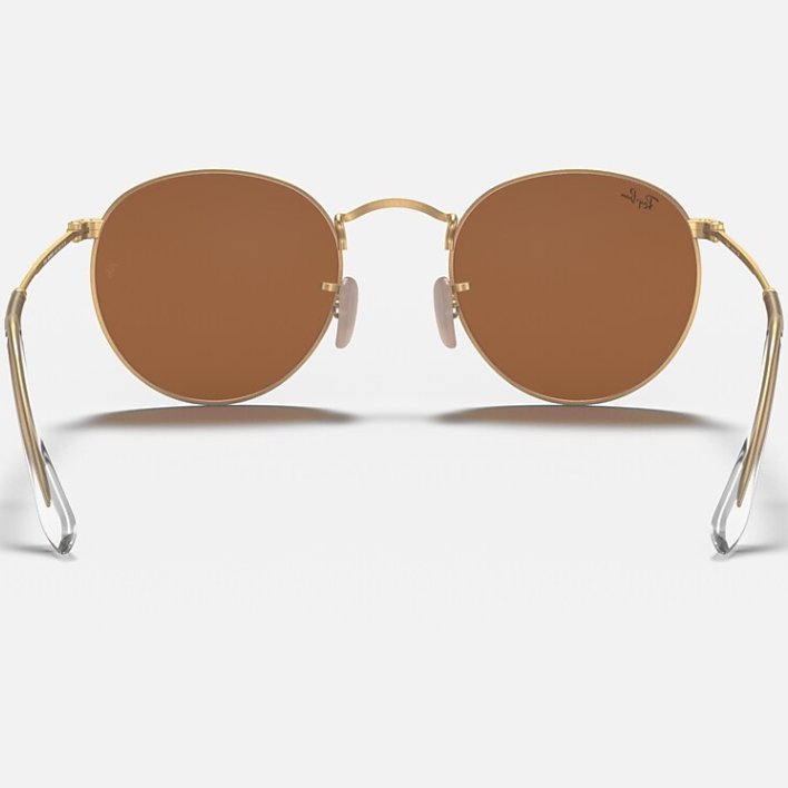Ray Ban Men Round Frame Matte Gold Sunglasses