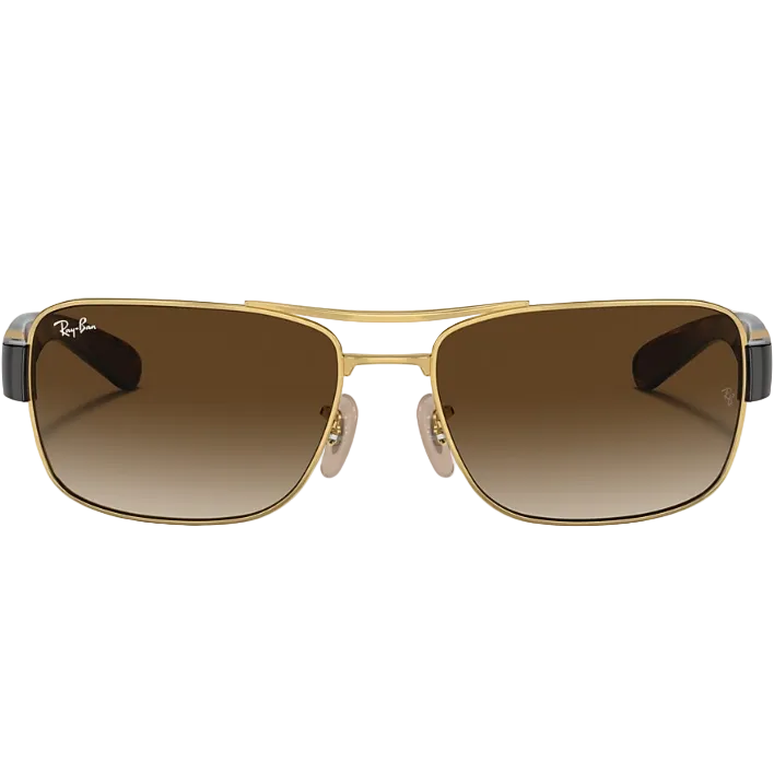 Ray Ban Men Square Frame Glitter Gold Sunglasses