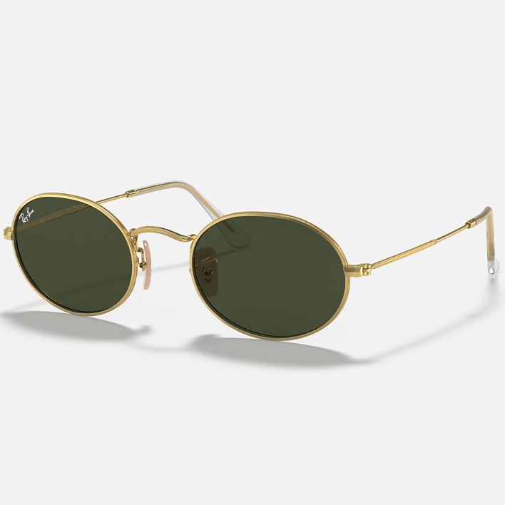 Ray Ban Men Oval Frame Caramel Gold Sunglasses
