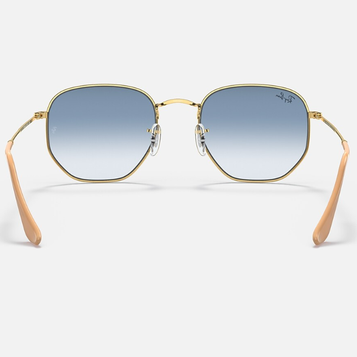 Ray Ban Men Irregular Frame Shiny Dusty Gold Sunglasses