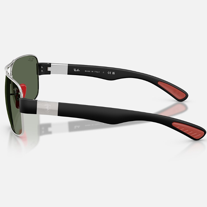 Ray Ban Men Square Frame Shiny Matte Silver Sunglasses
