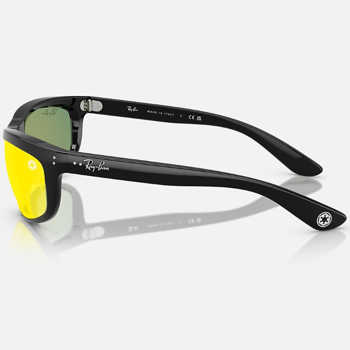 Ray Ban Men Rectangle Frame Crow Black Sunglasses