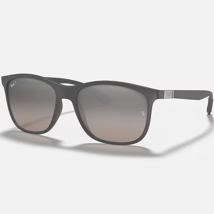 Ray Ban Men Square Frame Shiny Matte Grey Sunglasses