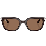 Ray Ban Women Square Frame Polished Opal Brown Sunglasses
