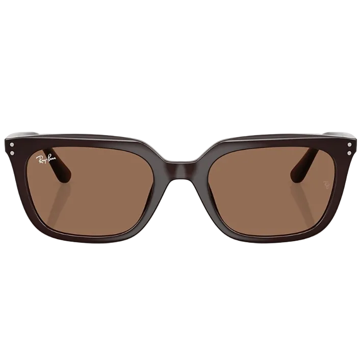 Ray Ban Women Square Frame Polished Opal Brown Sunglasses