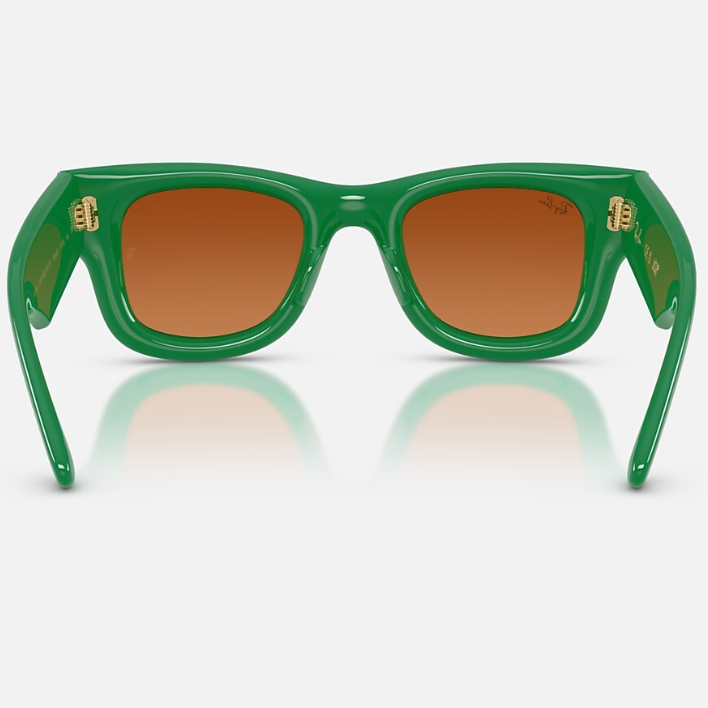 Ray Ban Men Square Frame Polished Green Sunglasses